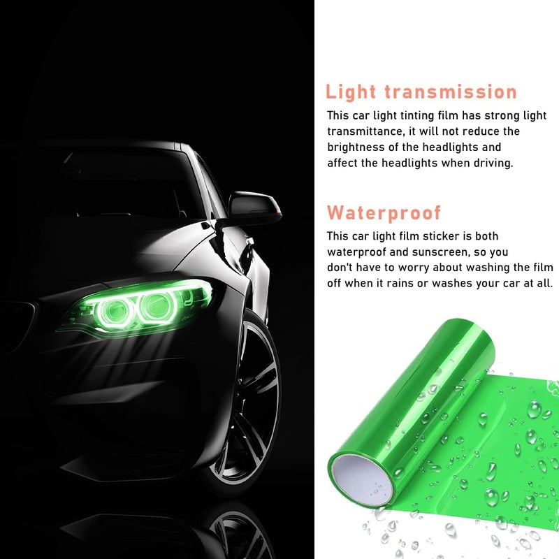 KVAEY Car Light Tint Film, 12×48 Inch Tint Vinyl Wrap Film Roll with Squeegee and Cutter, Self-Adhesive Film Sticker for Car Headlights Tail Lights Fog Lights, Car Accessories - Image 4